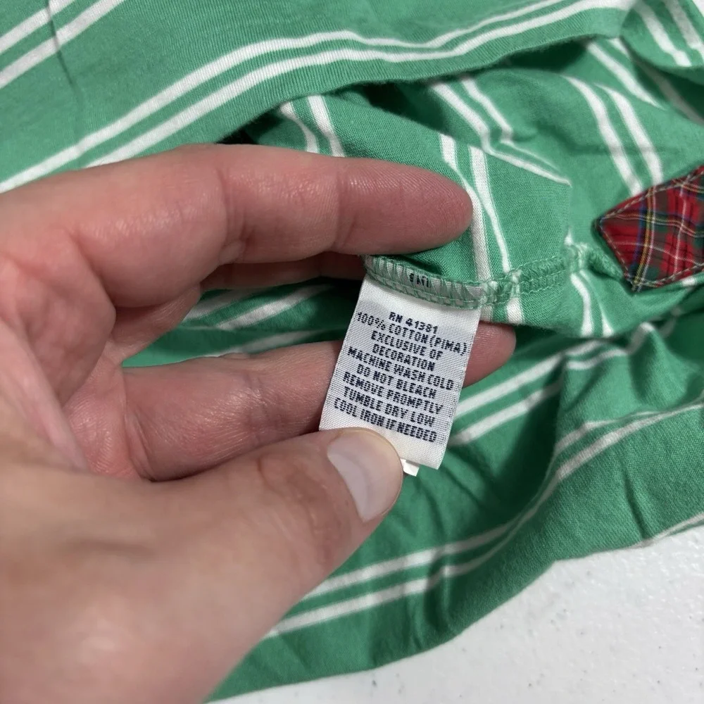 Polo Golf Ralph Lauren Vintage Lisle Pocket Polo Shirt Green/White Stripe XXL